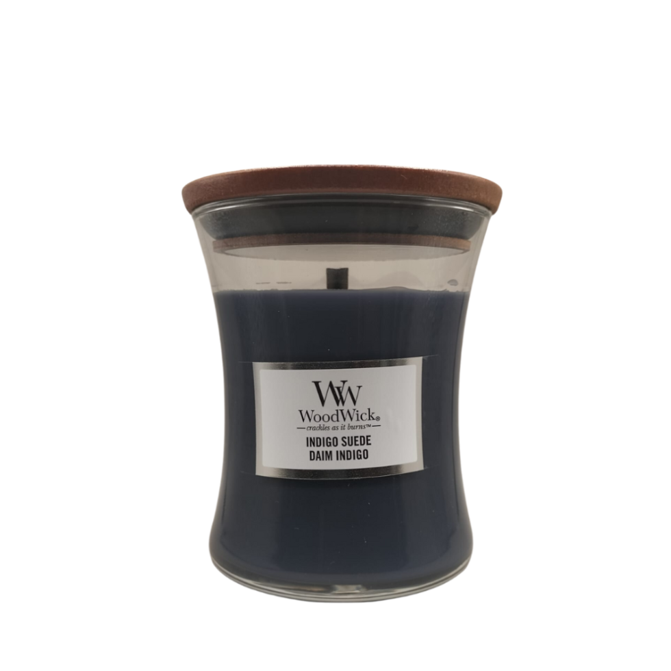 woodwick indigo suede